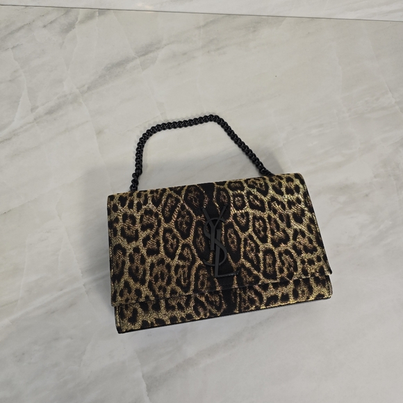 🔥RARE🔥Yves Saint Laurent Kate Leopard Print Chain Bag - Picture 3 of 15